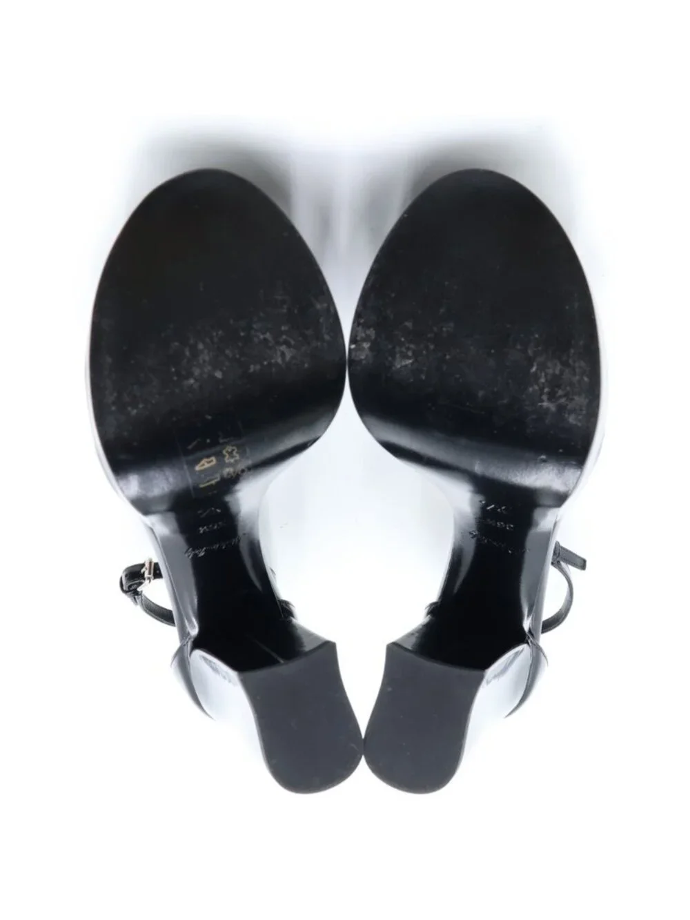 Louis Vuitton Fame Line Logo Sandals Black Patent